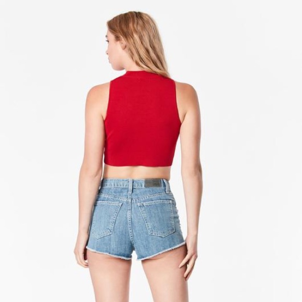 CARMAR Mock Neck Sleeveless Cropped Ribbed Sweater - Picture 2 of 6